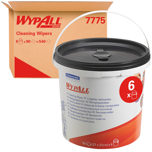 Reinigungstuch Wypall 7775 imprägniert 90 Blatt | Karton mit 6 Dosen