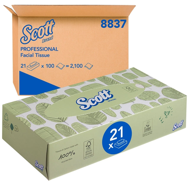 Kosmetiktücher Scott 8837 2-lagig Standard weiß | 1 Stück