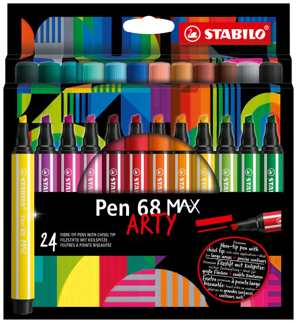 Filzstift Stabilo Pen 68/24 Max Arty 24 Stück sortiert | Karton mit 24 Stück