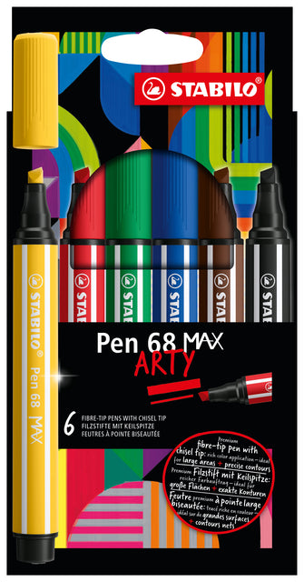 Filzstift Stabilo Pen 68/6 Max Arty 6 Stück sortiert | Karton mit 6 Stück