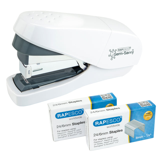 Nietmachine Rapesco Germ-Savvy Eco Moins Effort Flat Clinch Antibacte ..