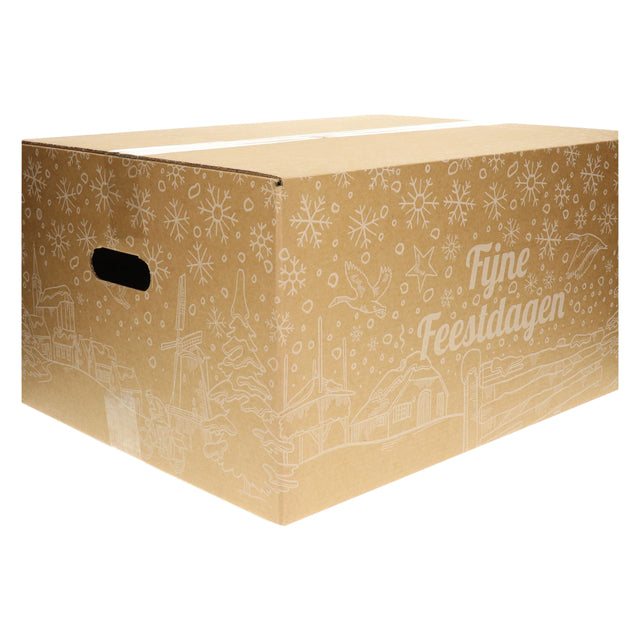 Weihnachtsbox bedruckt weiß holland-3 390x290x300mm | Umkarton mit 15 Stück