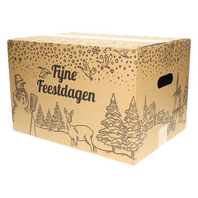 Weihnachtsbox bedruckt schwarz holland-3 390x290x300mm | Umkarton mit 15 Stück