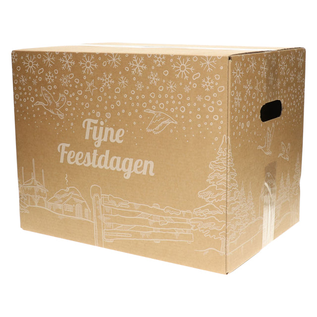Weihnachtsbox bedruckt weiß holland-5 490x390x250mm | Umkarton mit 15 Stück