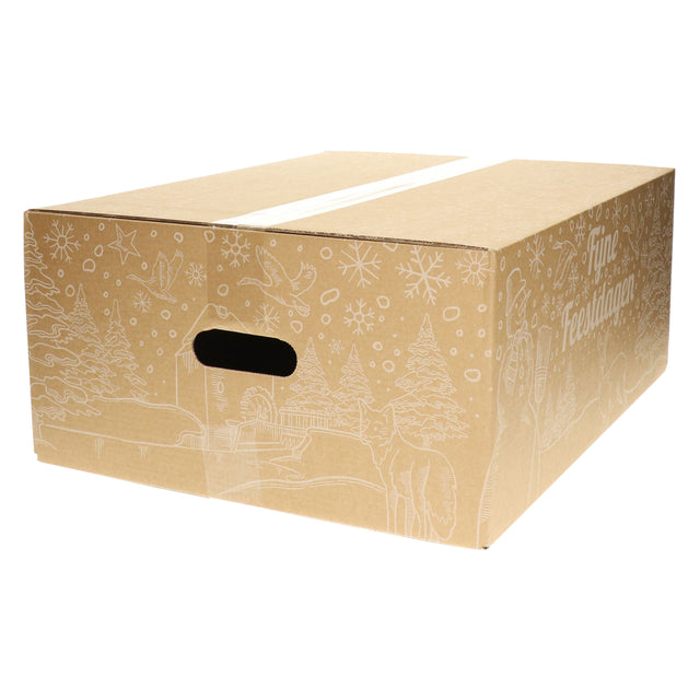 Weihnachtsbox bedruckt weiß holland-2 390x290x250mm | Umkarton mit 15 Stück