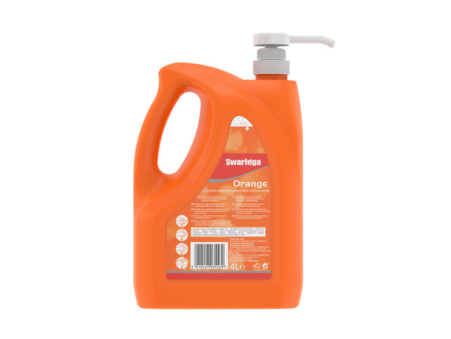 Handreiniger SCJ Swarfega Orange 4l mit Pumpe | Umkarton mit 4 Flaschen x 4 Liter