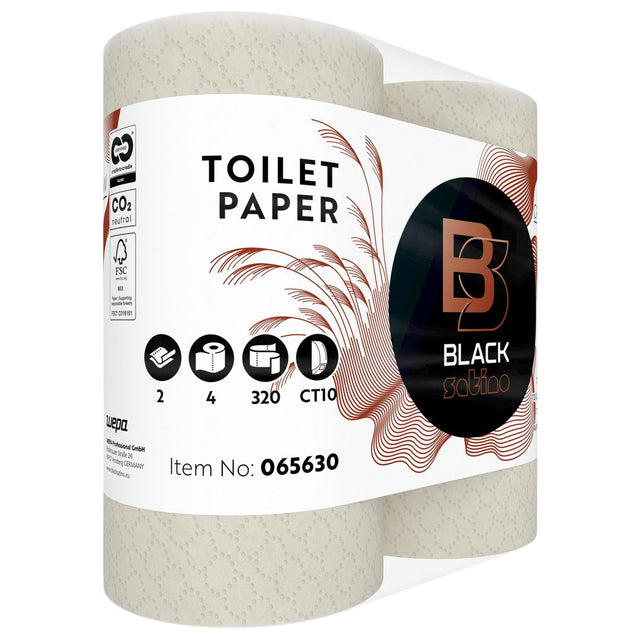Toilettenpapier Blacksatino Greengrow CT10 2l 320Blatt | Umkarton mit 12 Packungen x 4 Rollen