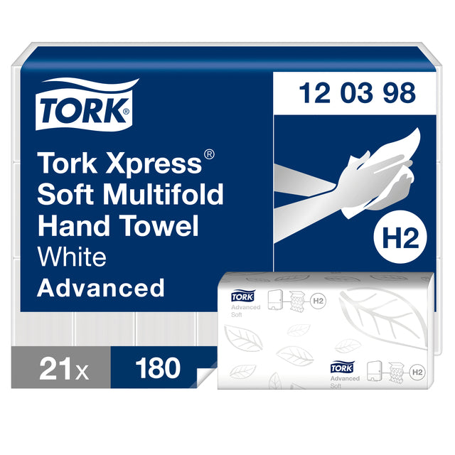 Handtuch tork xpress h2 advanced multi 2ply 120398 | Karton mit 21 Stück