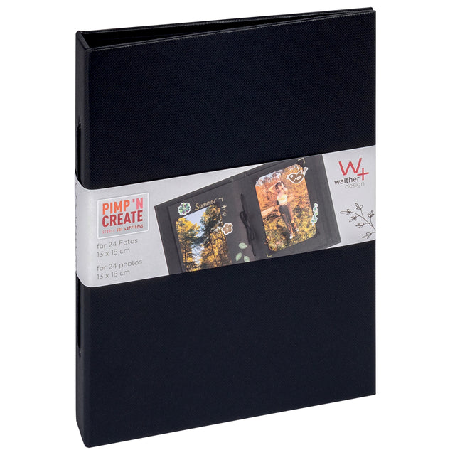 Walther Design - Fotoalbum Mini 24 Foto 13x18 Vert Schwarz