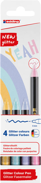 Edding - Fineliner 1200 F 4st Glitter Pastell Ass