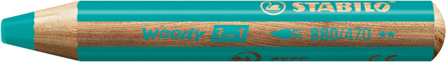 Buntstift Stabilo 880 Woody 3 in 1 Türkis | Umkarton mit 5 Stück