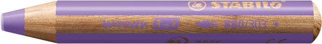 Buntstift Stabilo 880 Woody 3 in 1 Pastell Flieder | Umkarton mit 5 Stück