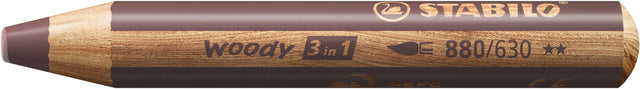 Buntstift Stabilo 880 Woody 3 in 1 braun | Umkarton mit 5 Stück