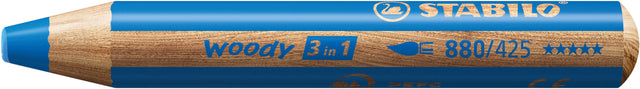 Buntstift Stabilo 880 Woody 3 in 1 Mittelblau | Umkarton mit 5 Stück