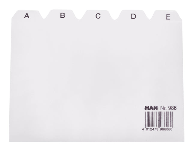 Han - Tab -Karte Alphabet A6 ha -986 hellgrau