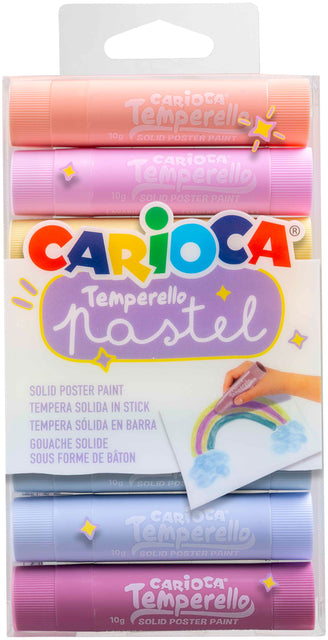 Verfstift carioca temperello set a 8 pastelkleuren