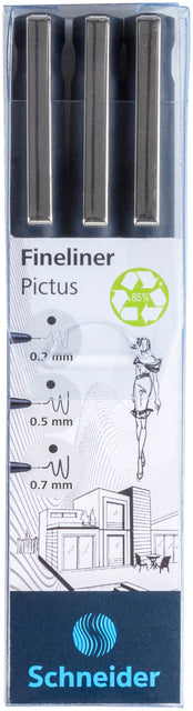 Schneider - Fineliner Pictus 3st Schwarz