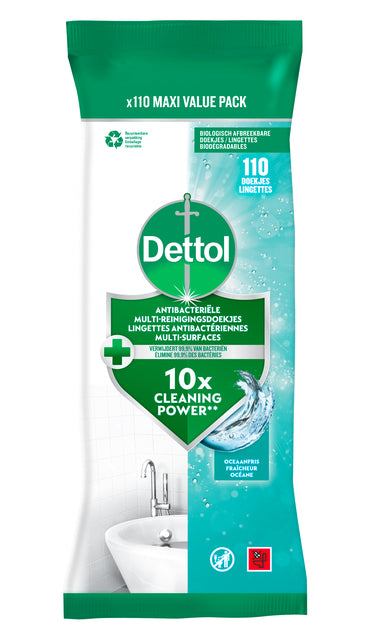 Dettol - Reinigung von Wischtüchern Antibakt Ozean 110st