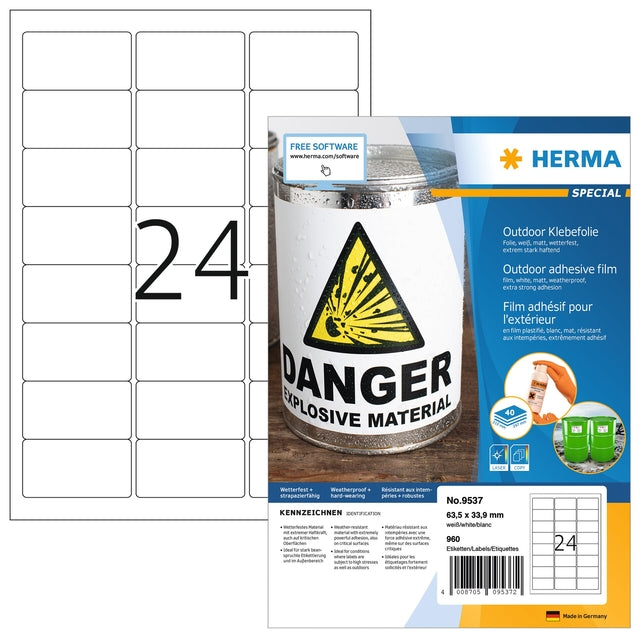 Etiket herma 9537 63.5x33.9 weerbest wit 960etiket