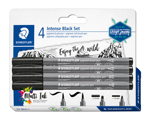 Brushpen staedtler pigment pen intense black