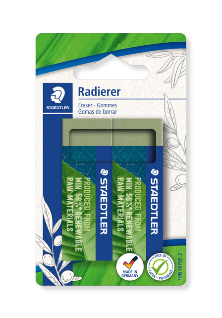 Staedtler - Gum Eco 52680 65x23x10 mm grün 2 Stücke