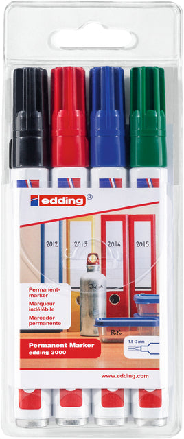 EDDING -Filz -Tip Pen 3000 kreativ um 1,5-3 mm Arsch | 10 Stücke