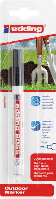 Viltstift edding 8055 outdoor 1-2mm blist1 zwart