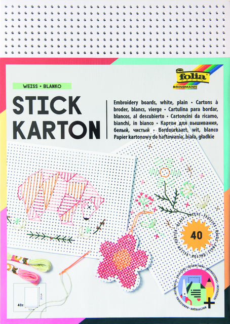 Folia Paper - Stickkarten Folien 17,5 x24,5 cm 300gr 40 Vel Weiß