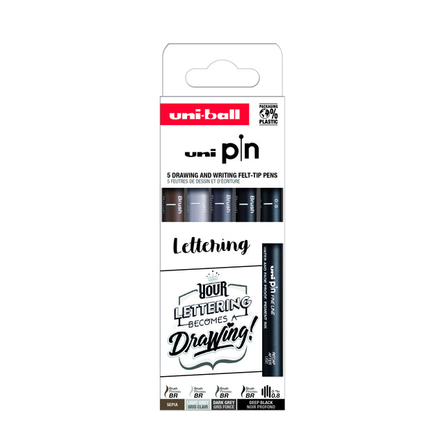 Fineliner uni-ball pin musthave handlettering ass