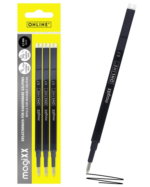 Gelschrijvervulling online magixx 0.7mm 3st zwart