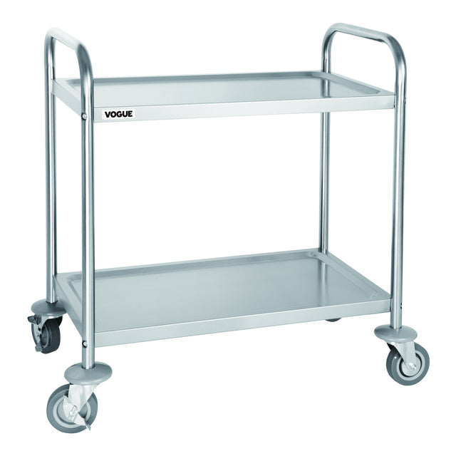 Serveerwagen vogue met 2 plateaus 82.5x71 cm rvs