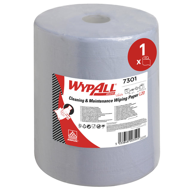 Poetsrol wypall l20 325mmx190m 500vel blauw 7301