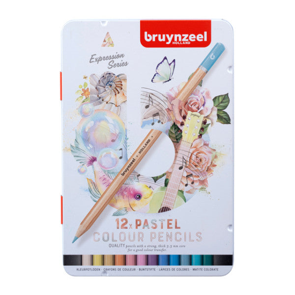 Bruynzeel - farbiger Bleistift Ausdruck 12 Stücke Pastell | 6 Stücke