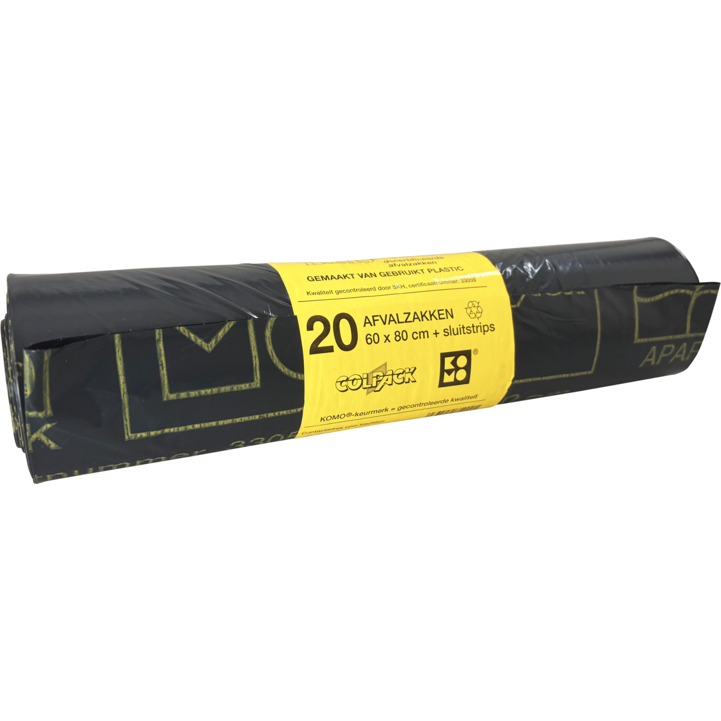 Komo - Abfallbeutel recycelte LDPE | 60x80cm | Grau | 20 Rolle
