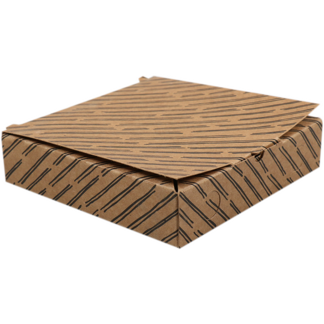 DEPA - Minipizza Box | Mini | Karton | 85x85x20mm | Vegetale | Braun/schwarze 500 Stück