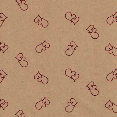 Klika - Geschenkpapier - Geschenkpapier - fusionierte rote Herzen auf Brown 50 cm