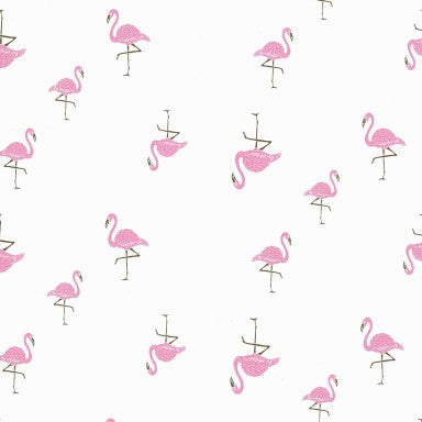 Klika - Geschenkpapier - Geschenkpapier - Flamingos entspannt auf Weiß 50 cm