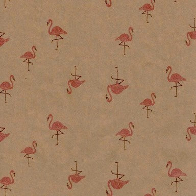 Klika - Geschenkpapier - Geschenkpapier - Flamingos entspannt auf Brown 50 cm