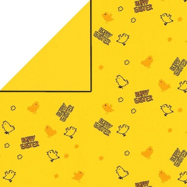 Klika - Geschenkpapier - Geschenkpapier - Frohe Osterküken auf gelb 50 cm