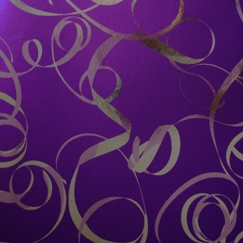 Klika - Geschenkpapier - Geschenkpapier - Metallic Silver Ribbon Matte Violet 30 cm
