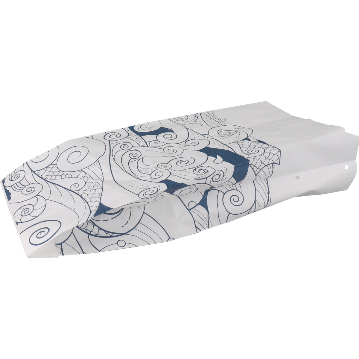 DEPA - BAG | Fischbeutel | Ersatz Papier 1 Pfund | 14/ 4x32cm | Wellen | Weiß/Blau 10 kg