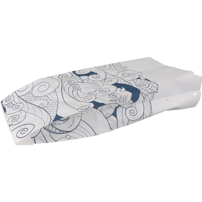 DEPA - BAG | Fischbeutel | Ersatz Papier 1 Pfund | 14/ 4x32cm | Wellen | Weiß/Blau 10 kg