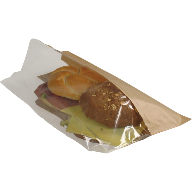 Klika - Bag | Brot- und Gebäckpapier + PP | 18/9x50 cm | Braun | 1000 Stücke