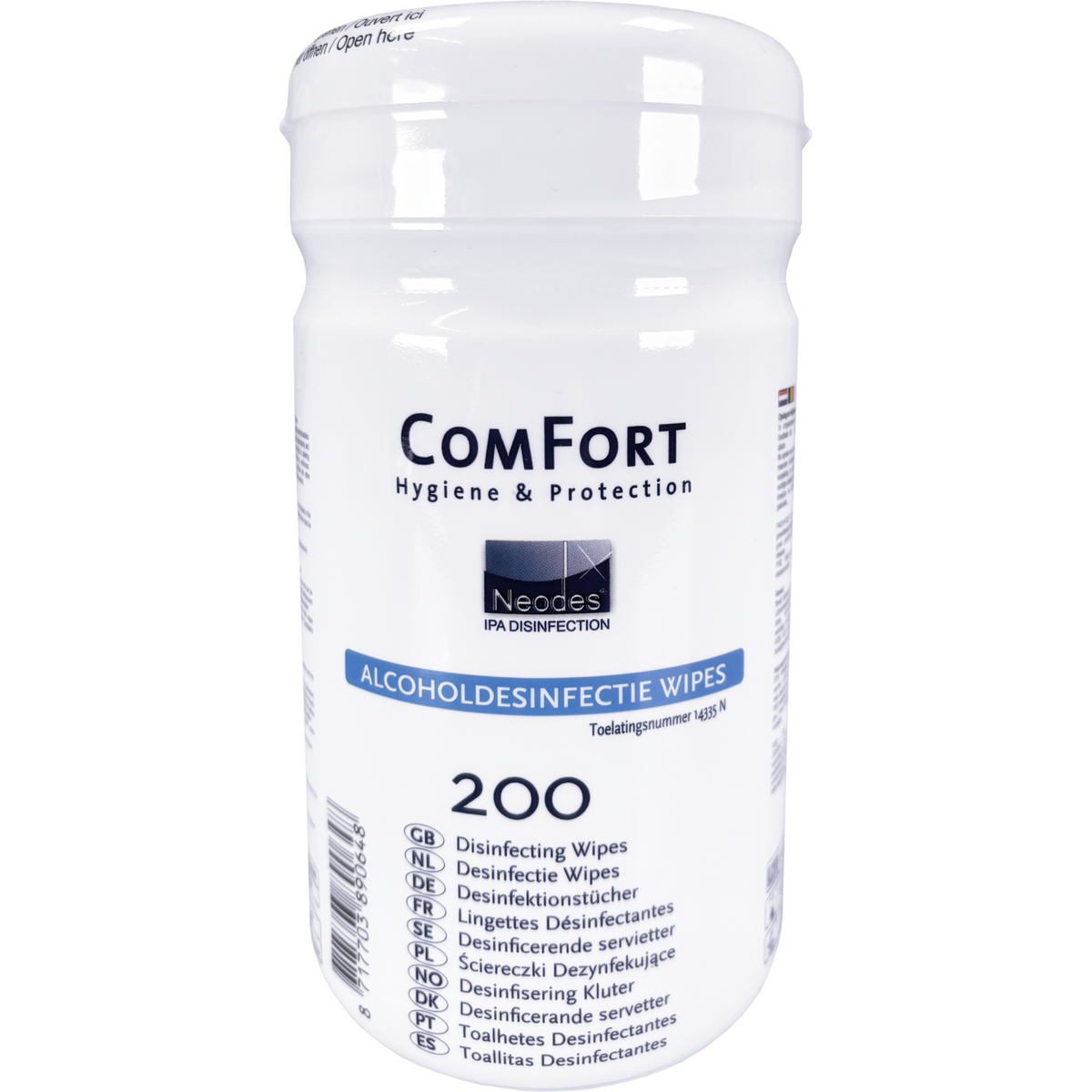 ComFort - Desinfectie wipes | 13x13cm | 200 vellen | wit | 1 stuks