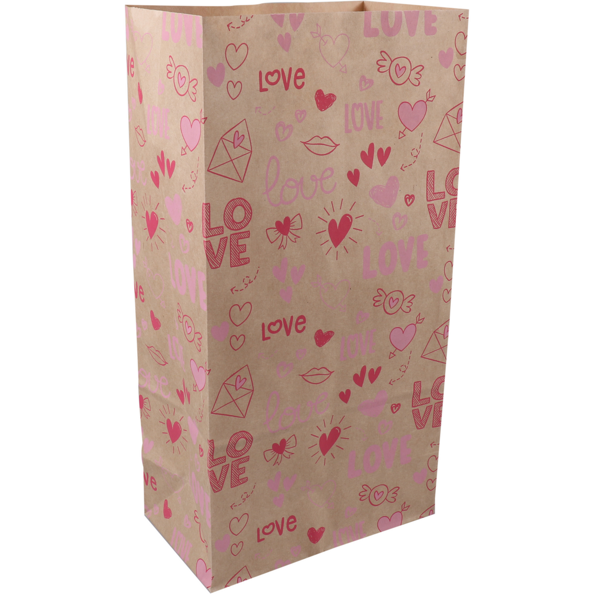 Klika - Bag | Blockbodenbag Kraftpapier 160/ 90x310mm | Liebesnotizen | 50 Stück