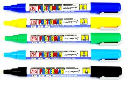 Posterman marqueur de craie PMA-20 Point étroit 1 mm jaune