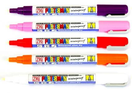 Kreidemarker-Poster PMA-20 Schmaler Punkt 1mm Weiß