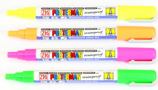 Marqueur de craie posterman pma-30 point moyen 2 mm fluor orange