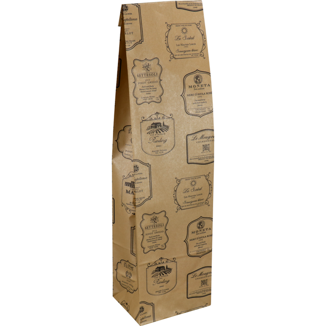 Flaschenbag | 10x40x8cm | Weinetikett Papier 250 Stück