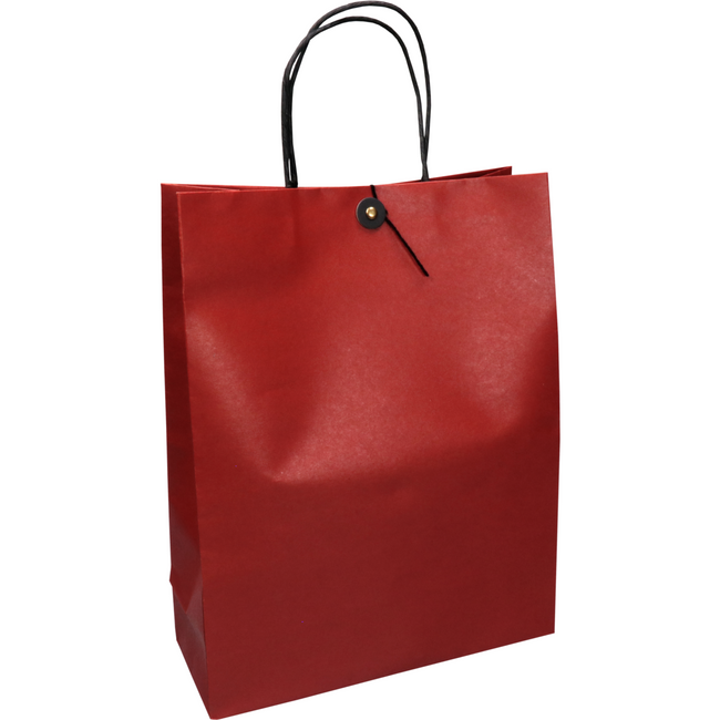 Klika - Tas | Papier verdrehtes Papierkabel Japanischer Verschluss 25,5x 10x33cm | Tragetasche | Rot | Tasche mit 10 Teilen